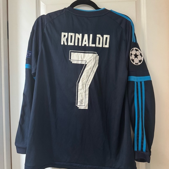 Adidas Blue Real Madrid Jersey with Club Crest - Picture 8 of 9